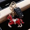 1PC Cute Souvenirs Brightly Convenient Zinc Alloy Backpacks Horse Keychain Practicality Rhinestone Gift Decorative Handbags