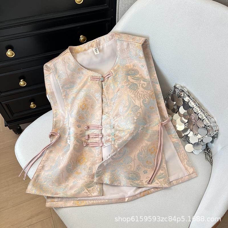 Temperament Design Vest Jacquard Premium Commuter Sleeveless Vest Skinny Top Women