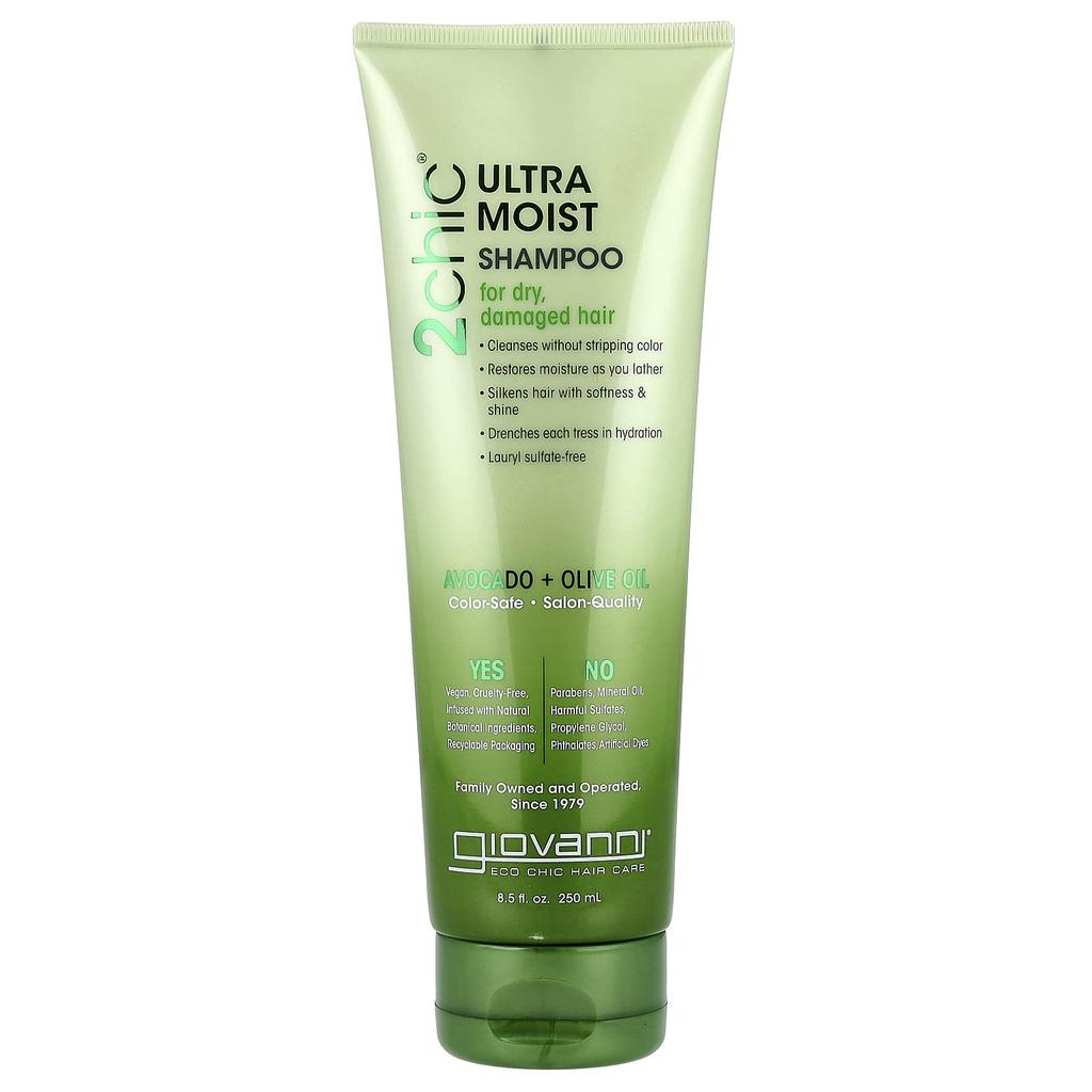 2Chic, Ultra-Moist Shampoo, Dry & Damaged Hair, Avocado + Olive Oil, 250 Ml (8.5 Fl Oz)
