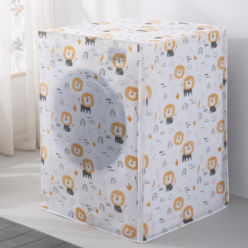 Trommelwaschmaschine Staubschutz Niedlicher Cartoon-Druck Transparente Wasserdichte Abdeckungen Haushalt Staubtuch für Waschmaschine Neu