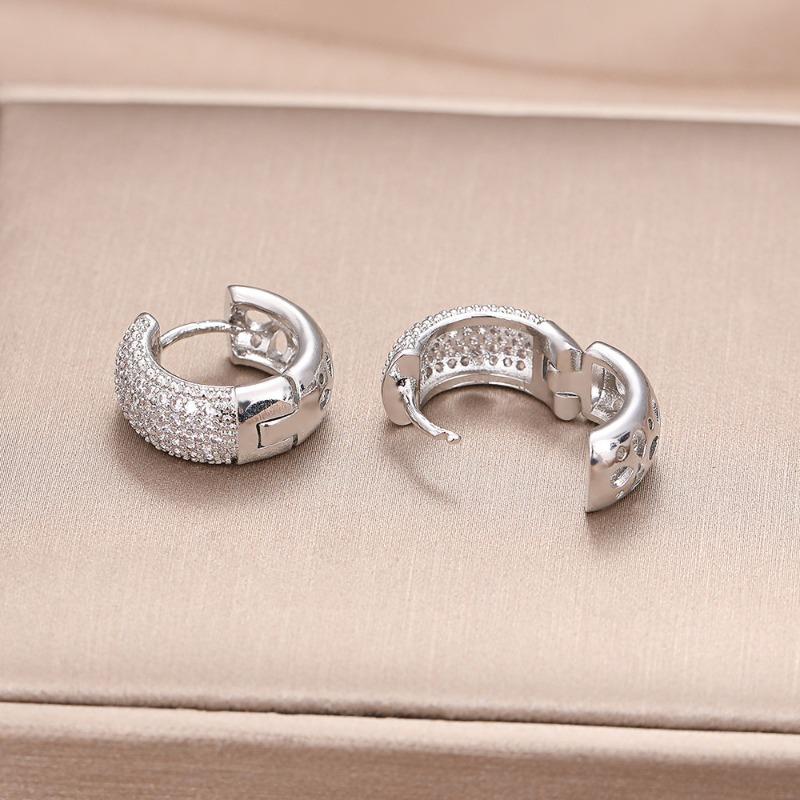 925 Silver Cubic Zirconia Earrings For Women Vintage Designer Small Round Cilcle Earrings Party Hypoallergenic Jewelry