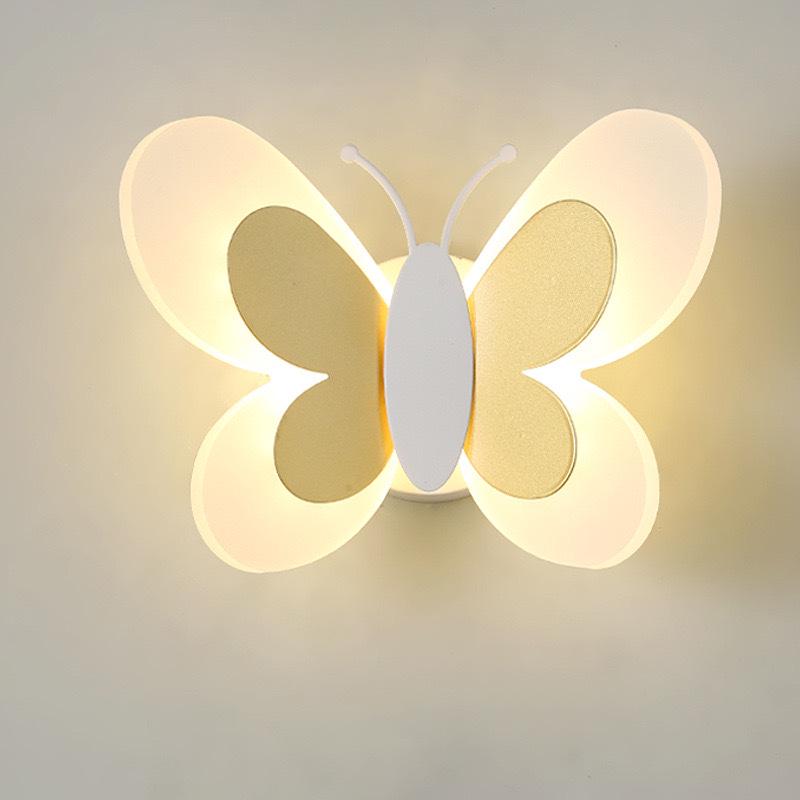 Nordic Creative Butterfly LED Wall Light for Children's Room - Modern Bedroom Bedside or Background Lighting