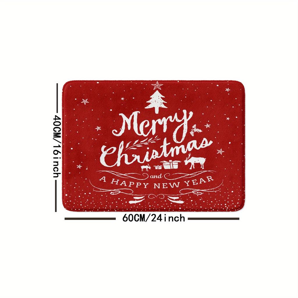 Merry Christmas Welcome Door Mat Bathroom Kitchen Bedroom Room Floor Mat Absorbent Non-slip Home Decoration Gift