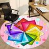 1pc Color Wheel Mandala Chair Carpet for Office, Round Polyester Mat, Indoor Decor for Office, Easycare Fabric, Washable Non-slip Area Carpet