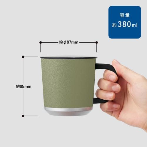 Trade Works Zalatto TS-1813-009 Stainless Steel Thermos Mug with Lid, Keeps Hot or Cold, Vacuum Insulated, Black, 380ml