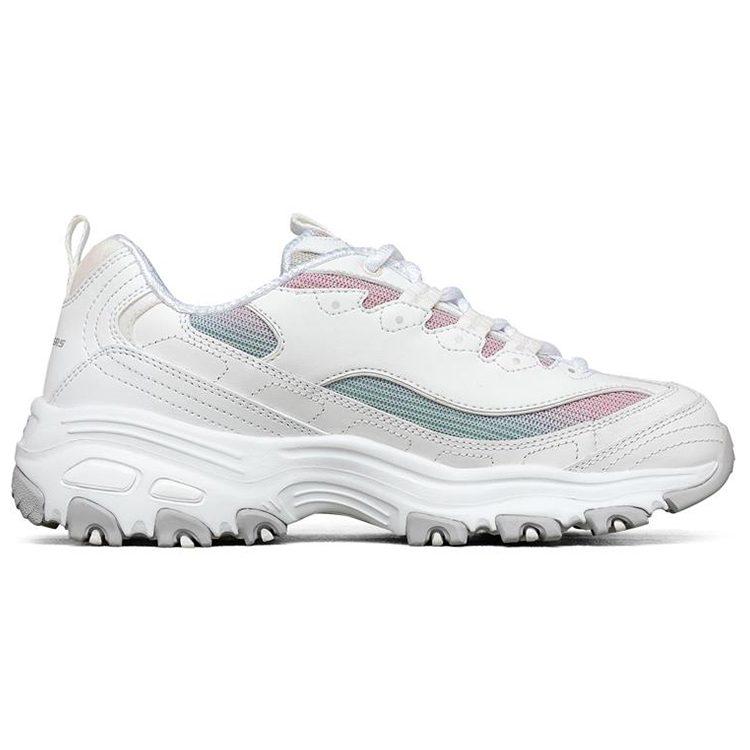 Skechers D'Lites 1.0 Low Top Running Shoes White/Multi Women's 149253-WMLT