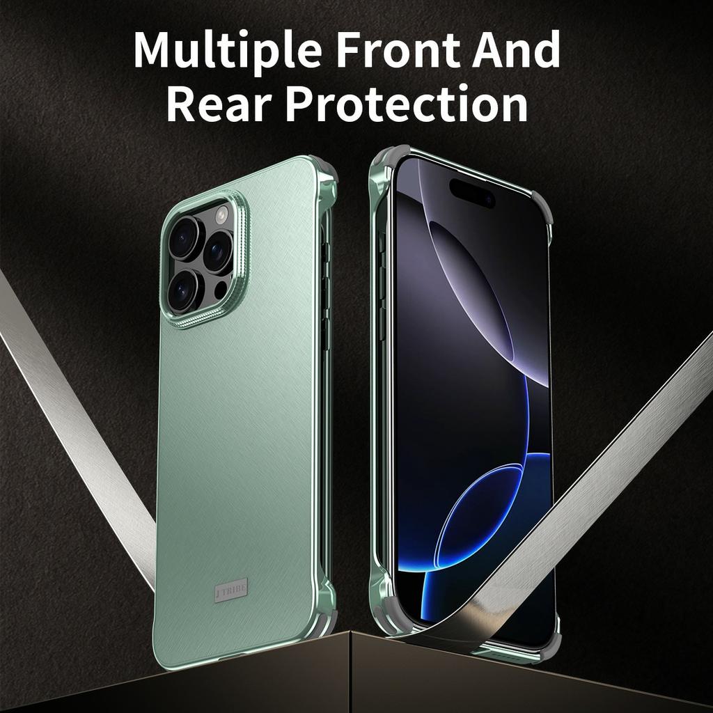 For iPhone 16 Pro Max Case PC+Silicone+Alloy Matte Phone Cover