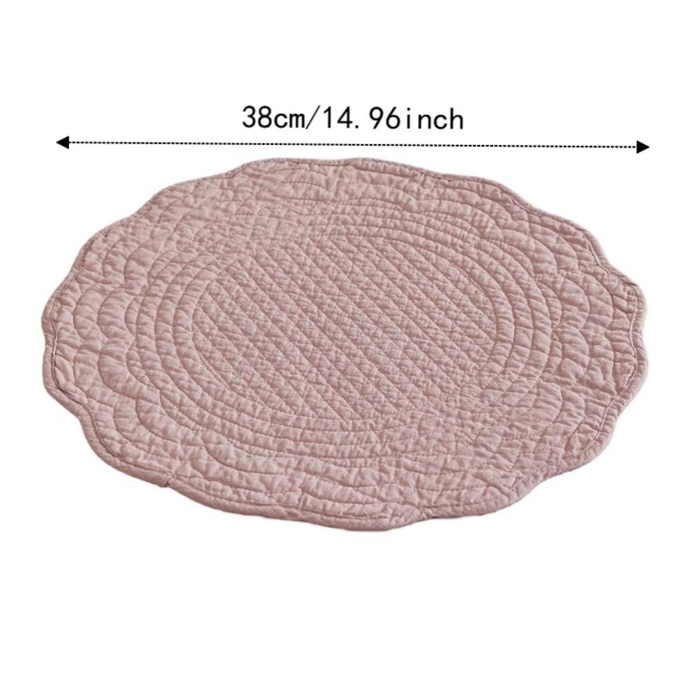 Scalloped Edge Quilted Placemats Washable Dining Placemats Gifts Round Placemats  Table Mats