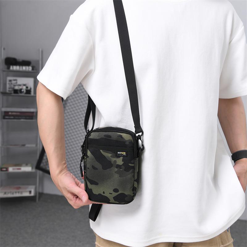 Men's Camouflage Print Mobile Phone Bag Shoulder Bag Small Square Bag