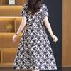 Summer Women's Elegant Dresses Plus Size Short Sleeve Casual Long Dress Vintage Clothes