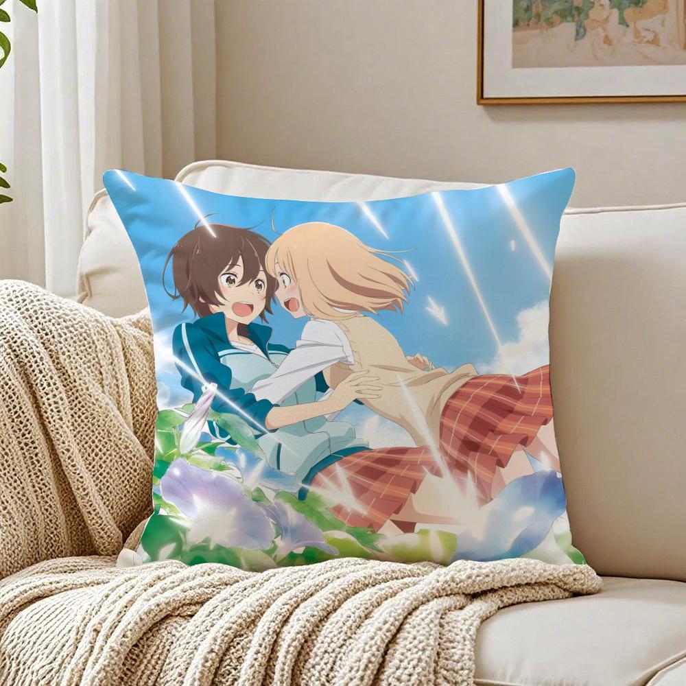 Sweet Yuri Japanese Manga AAsagao to Kasesan Cushion Cover Pillowcase Antidustmite living Room Sofa Decor Cushion Room