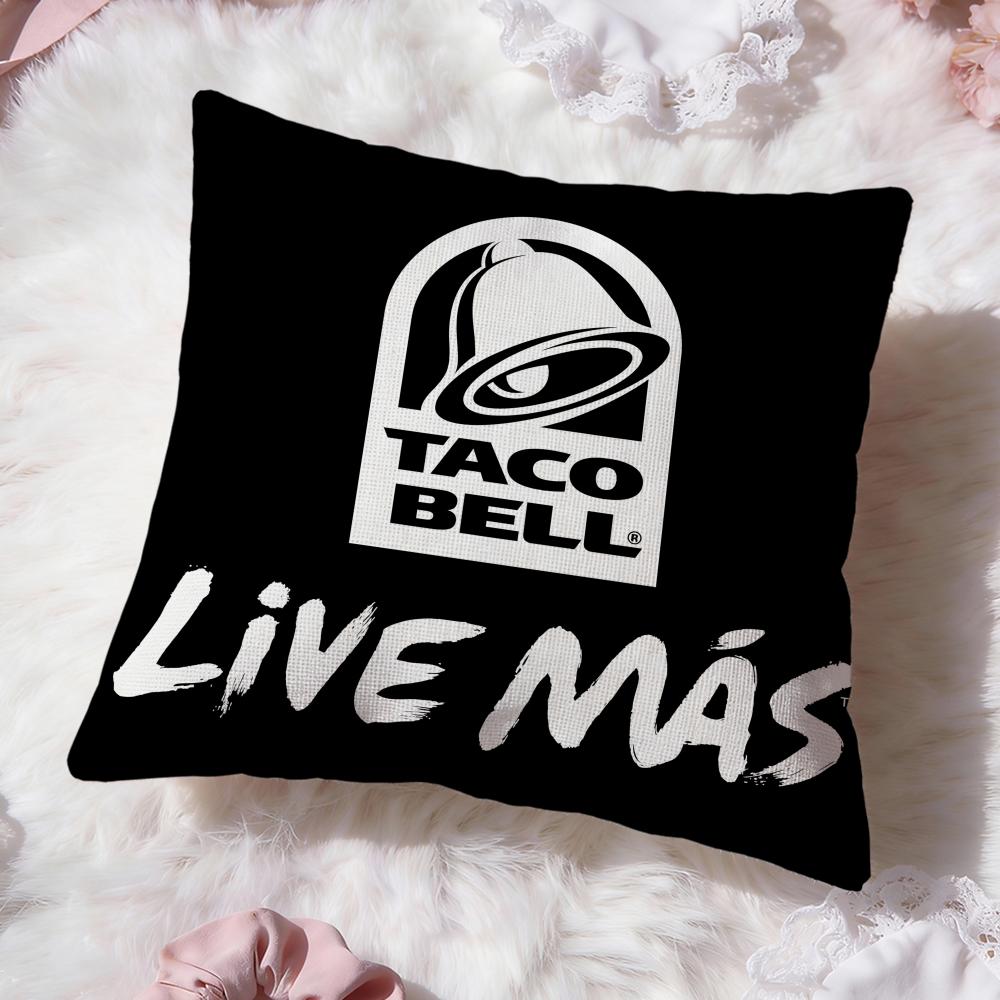 Mexican Flavor T-Taco Bell Cushion Cover Premium Comfort Reversible Pillow Cove -Two in One Design for Any Room & Car Interior