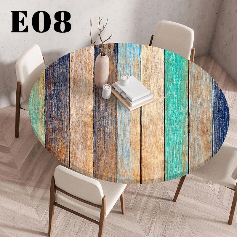 

60/90/120Cm Waterproof Round Tablecloth Table Cover Oil-Proof Elastic Kitchen Dining Wedding Party Table Cover Home Decoration 60cm