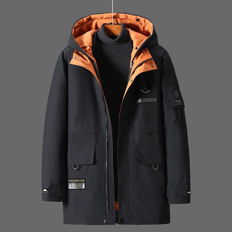 Plus Size Men's Winter Padded Down Jacket Fur Collar Coat Thicken Warm Long Hooded Parkas Jackets Outerwear