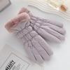 Winter Warm Gloves Women's Cycling Touch Screen Fleece Thickened Windproof Cute Korean Ski Gloves