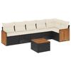 VidaXL Salon de Jardin avec Coussins 7 pcs, Canapés de Patio, Ensemble de Meubles, Mobilier de Terrasse Extérieur, Noir 3260075