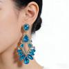 French Rhinestone Geometric Tassel Earrings: Elegant, Ultra-Sparkling Water Drop Studs for Women – Light Luxury Accessory