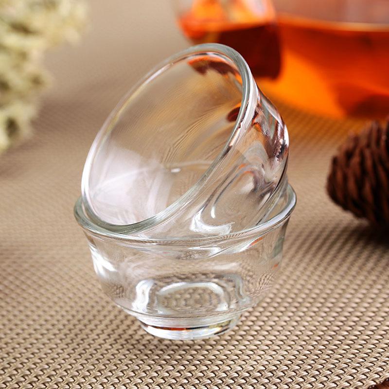 Heat-Resistant Transparent Glass Tea Tasting Cups, 10 per Box, Machine-Made Small Cups for Advertising Gifts.