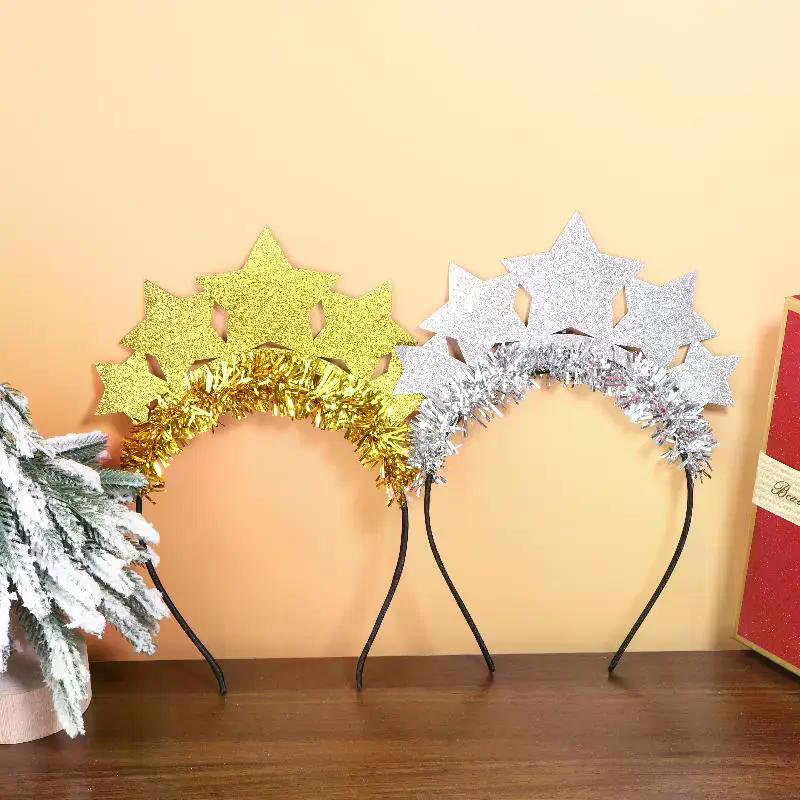 Christmas New Year Party Headband Glitter Star Hair Hoop Hair Accessories Carnival Tinsel Hair Bands Decoration