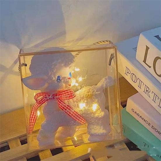 Sheep Toy Adorable Well Crafted Vivid Appearance Pink Ribbon Bow Lamb Decor for Bedroom