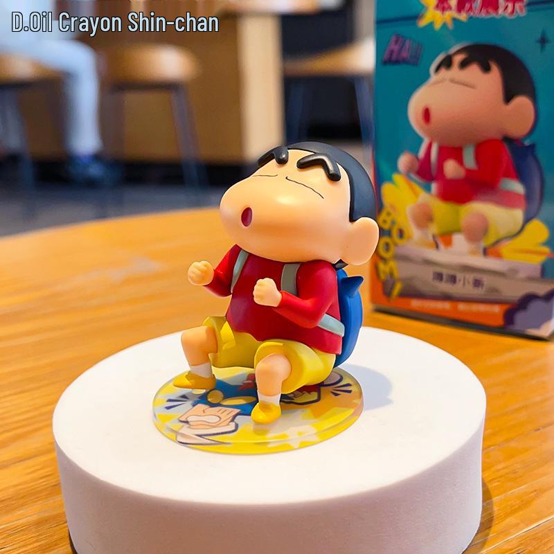 Crayon Shin-chan Trendy Anime Toy: Cute Desktop Car Ornament & Home Decoration Blind Box