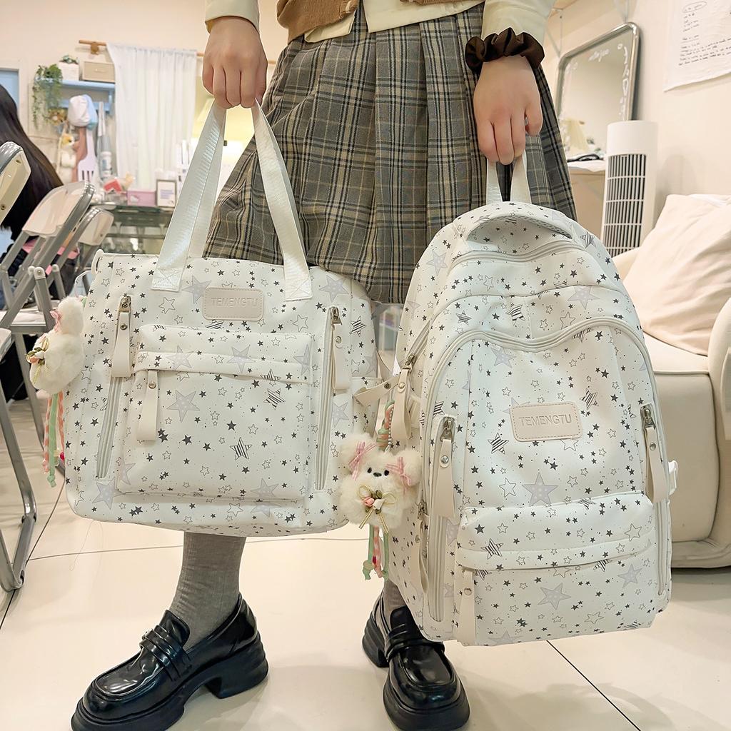 Schoolbag Japanese school bag ins niche high value fresh and sweet star backpack junior high school girls make-up bag