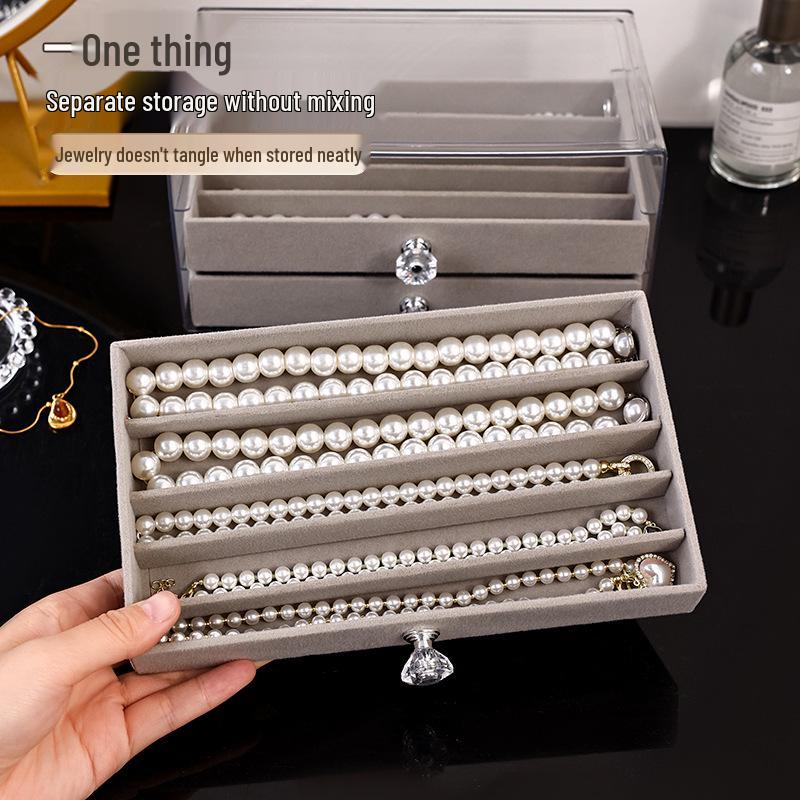Elegant Multifunctional Jewelry Box: Dustproof Organizer for Necklaces, Earrings, and Rings