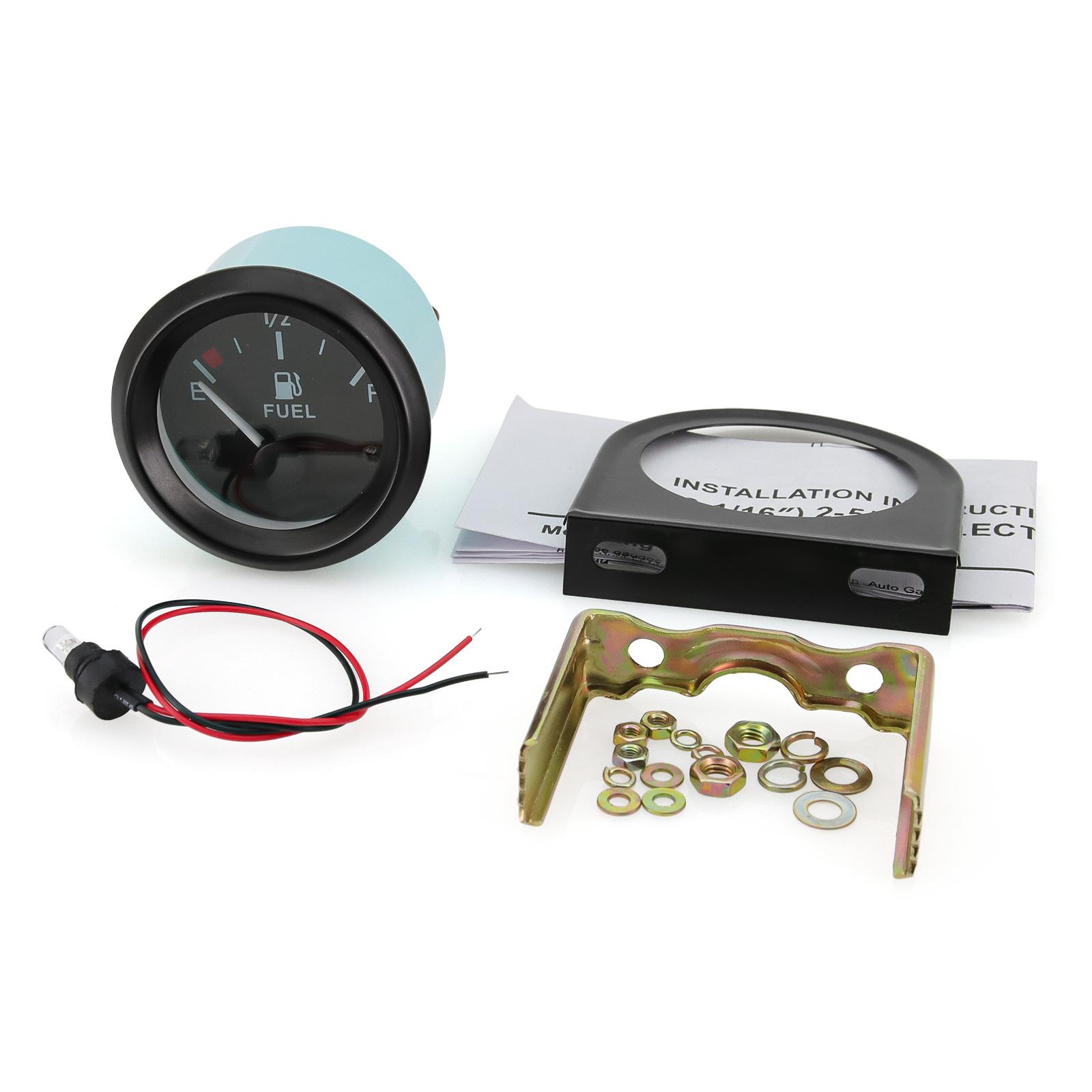 

2 52mm Digital Fuel Level Gauge Voltmeter Oil Temp Water Temp Oil Pressure Gauge With White LED Light For 12V Gasoline Car