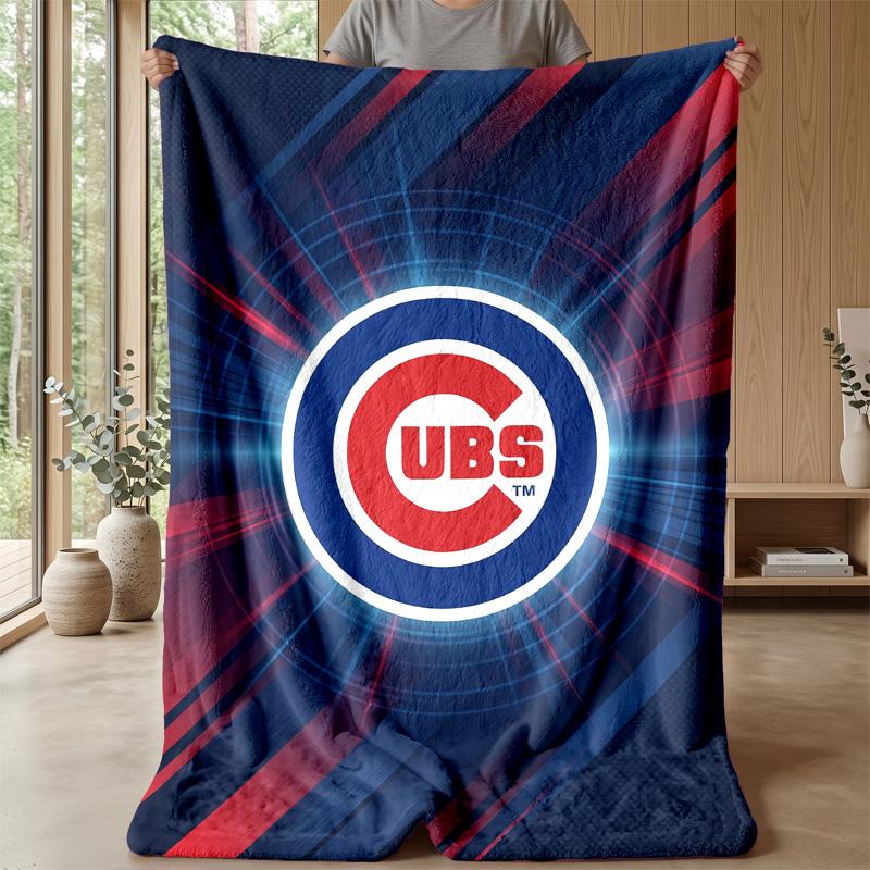 Chicago Cubs Flannel Fleece Blanket Cozy Warm Throw Blanket For Couch Bed Travel All Season Use