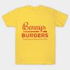 T-shirt Homme Noir Imprimé Benny'S Burgers Impression sur Papier de Transfert sans Découpe Coton