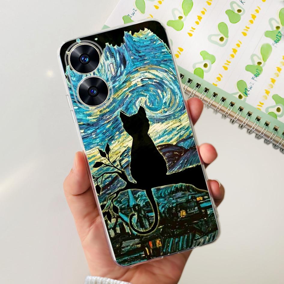 For Realme C55 Case RMX3710 Transparent Cover Fashion Patterns Soft Silicone Phone Cases For Realme C55 4G C 55 RealmeC55 Fundas