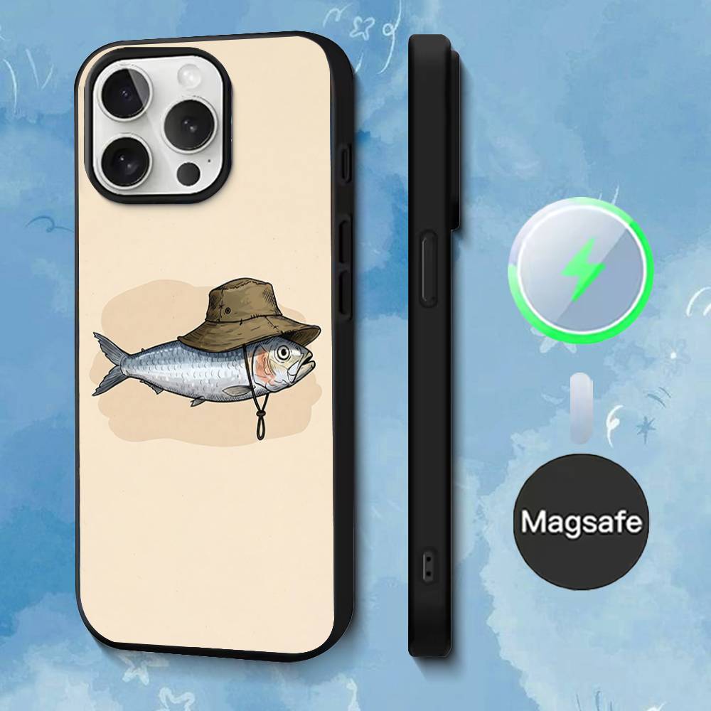 

Fish Funny Sardines Phone Case For iPhone 17,16,15,14,13,12,11,Pro,Max,Plus,Mini,SE4,E Magnetic Magsafe Wireless Charging iPhone13PRO