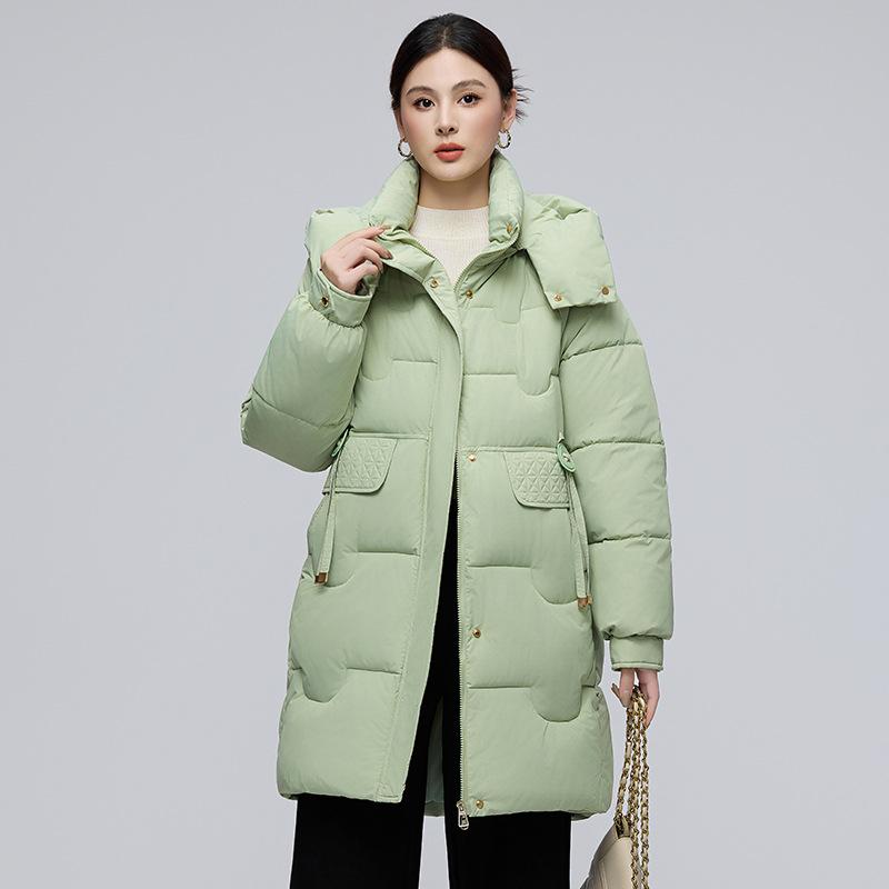 Down Jacket for Women, New Style Winter Cotton-padded Jacket, Mid-length, Fashionable, Versatile, Thickened, Loose and Slim Jacket