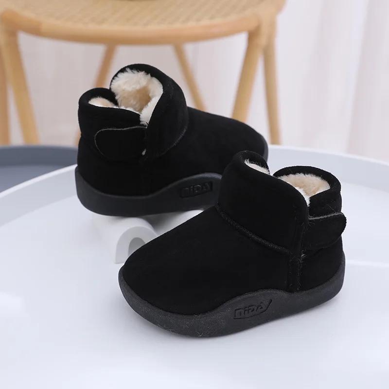 Child Snow Boots with Thick Velvet Girls Shoe Warm Cotton Shoe Soft Sole Baby Shoe Boy Cotton Boots Comfort Kid Shoes Botas Niña