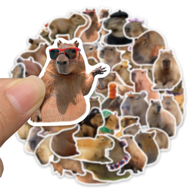 50PCS Capybara Stickers Funny Cute Brown Sticker Cartoon Animal Decal Vinyl Waterproof for Scrapbook Laptop Luggage Water Bottle