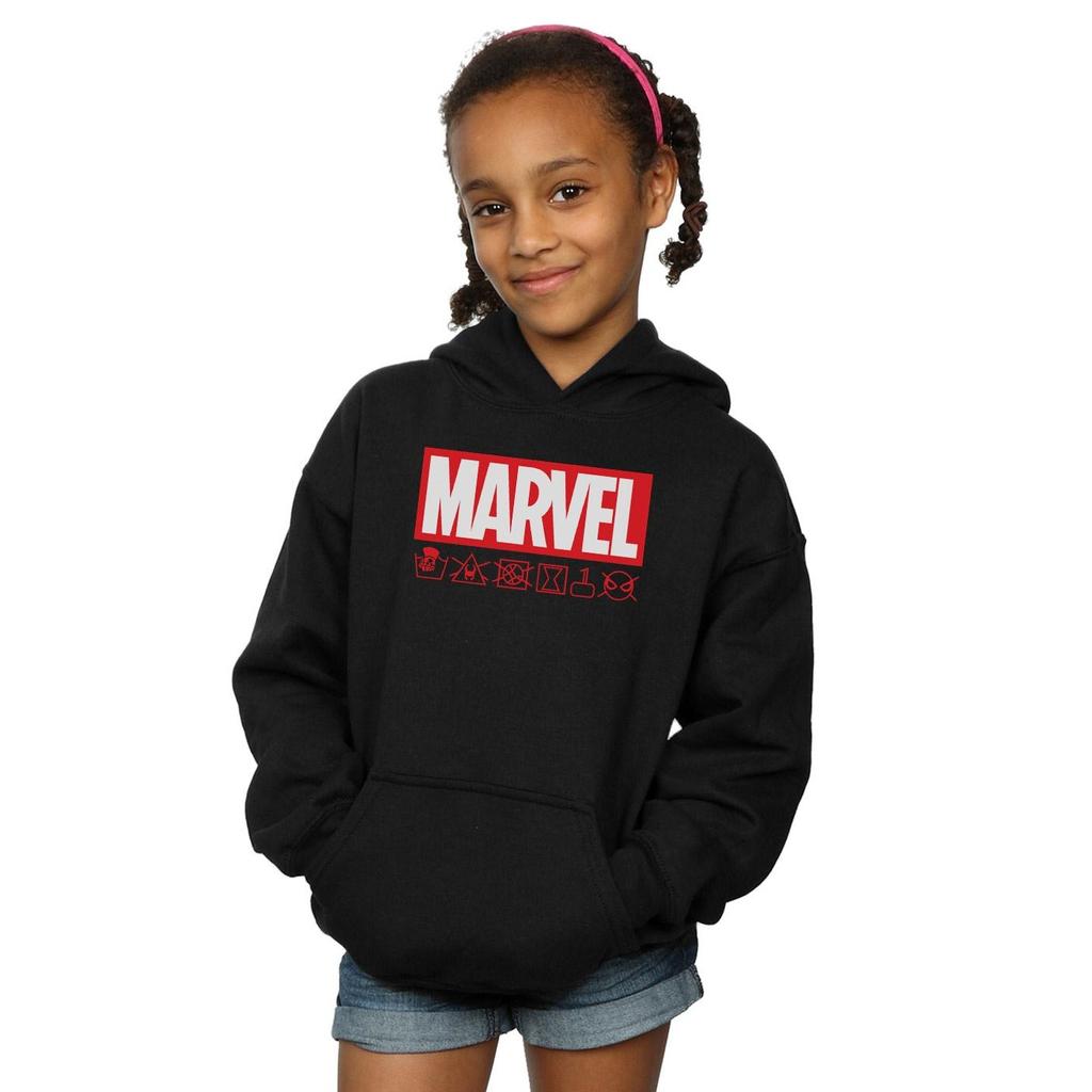 Marvel Girls Logo Wash Care Hoodie