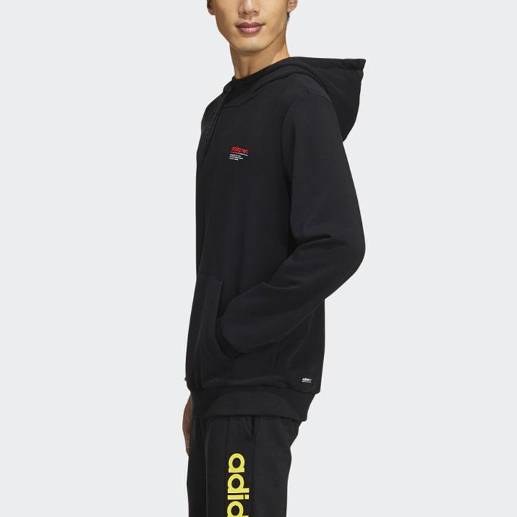 adidas neo Men's Black Hooded Pullover Sweatshirt GM2282