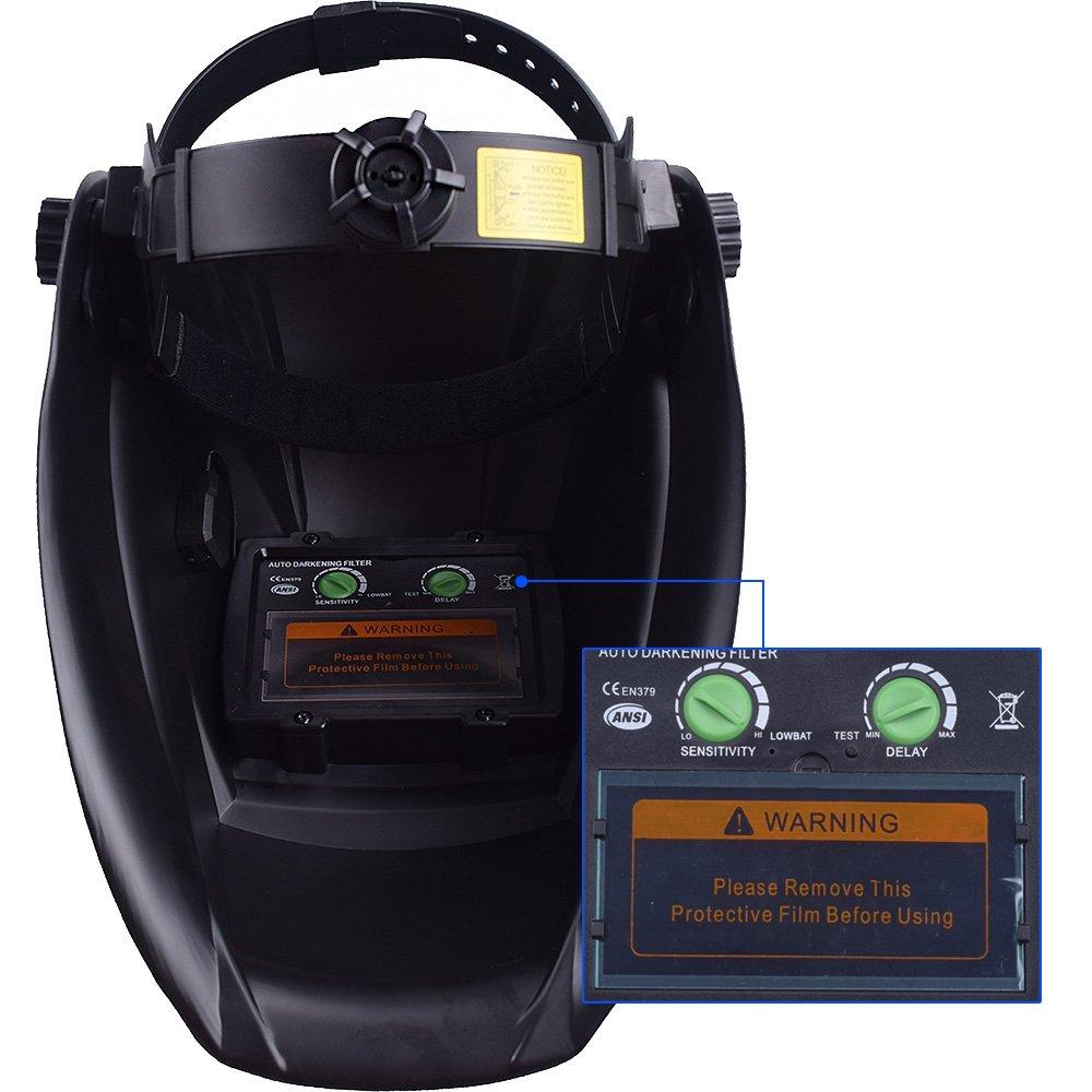 Nuzamas Solar Power Auto Darkening Welding Helmet Mask Welding Face Protection Arc Tig Mig Grinding Plasma Cutting Adjustable Shade Range Protection
