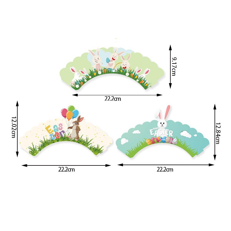 6/12pack Cartoon Easter Bunny Cupcake Wrappers Rabbit Egg Cake Topper for Easter Spring Party birthday Decor Dessert Supplies