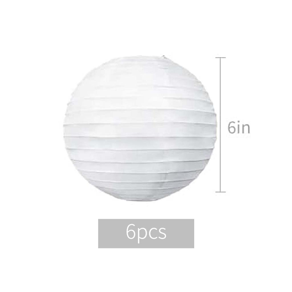 6-Inch White Paper Lanterns Decorative Round Paper Lanterns Lamp for Birthday, Wedding, Christmas, Home Decor, Party Decoration