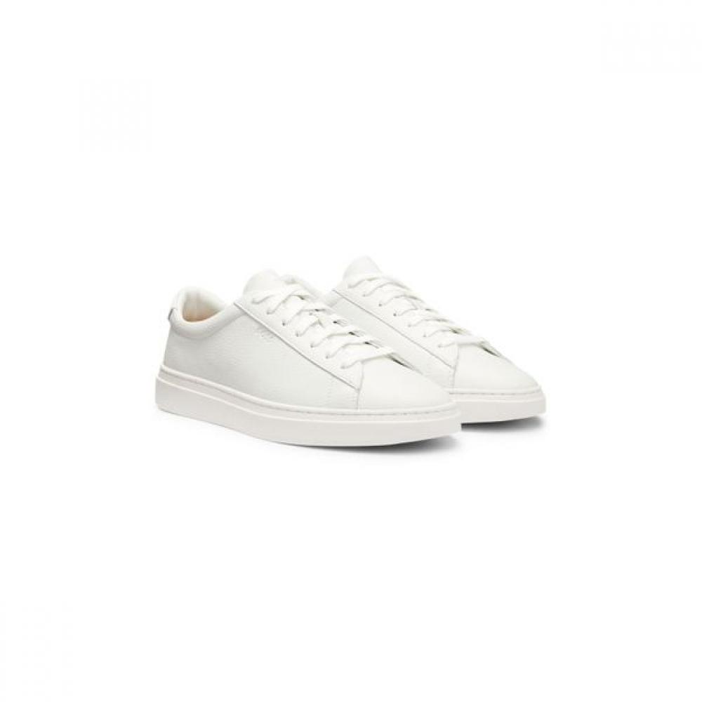 Boss Rubber Sole Grain Leather Sneakers Natural  Fa25 39