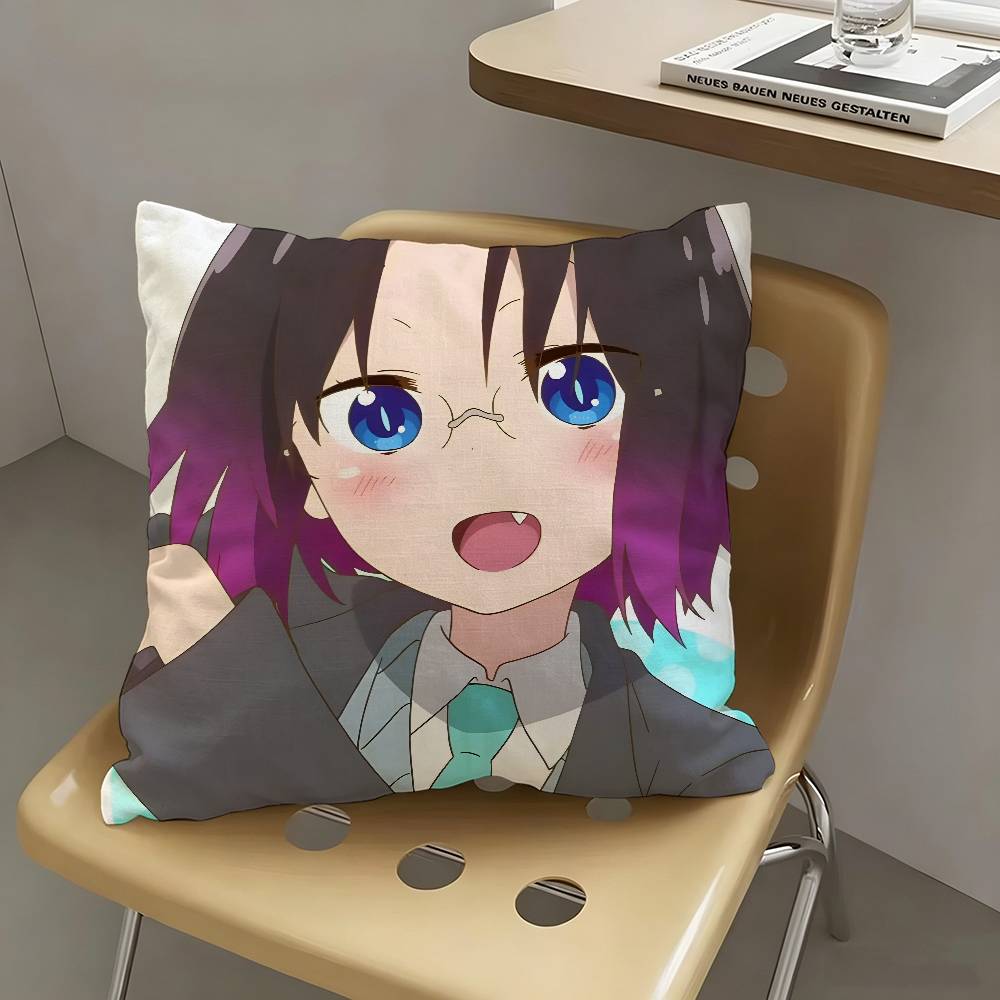 1pc Elma Miss Kobayashi's Dragon Maid Pillow Case Fashion Square Pillowcase Bedroom Sofa Room Ins Decoration Leisure