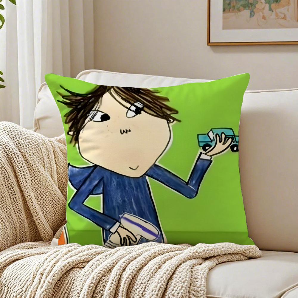 Süß Niedlich Britisch Anime CCharlie und Lola Anime Kissenbezug Kissenbezug Staubmilbenfrei Wohnzimmer Sofa Dekor Kissen Zimmer