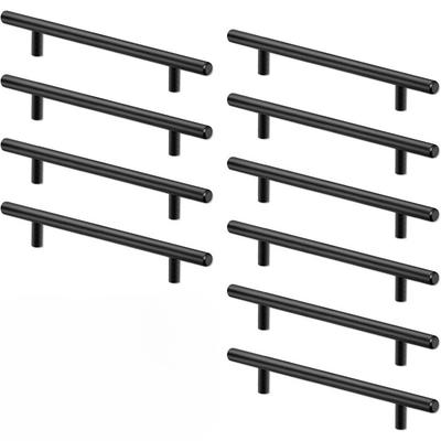 6 Pack Matte Black Stainless Steel Cabinet Pulls, Kitchen Drawer Handles Hardware for Cabinet Cupboard Wardrobe