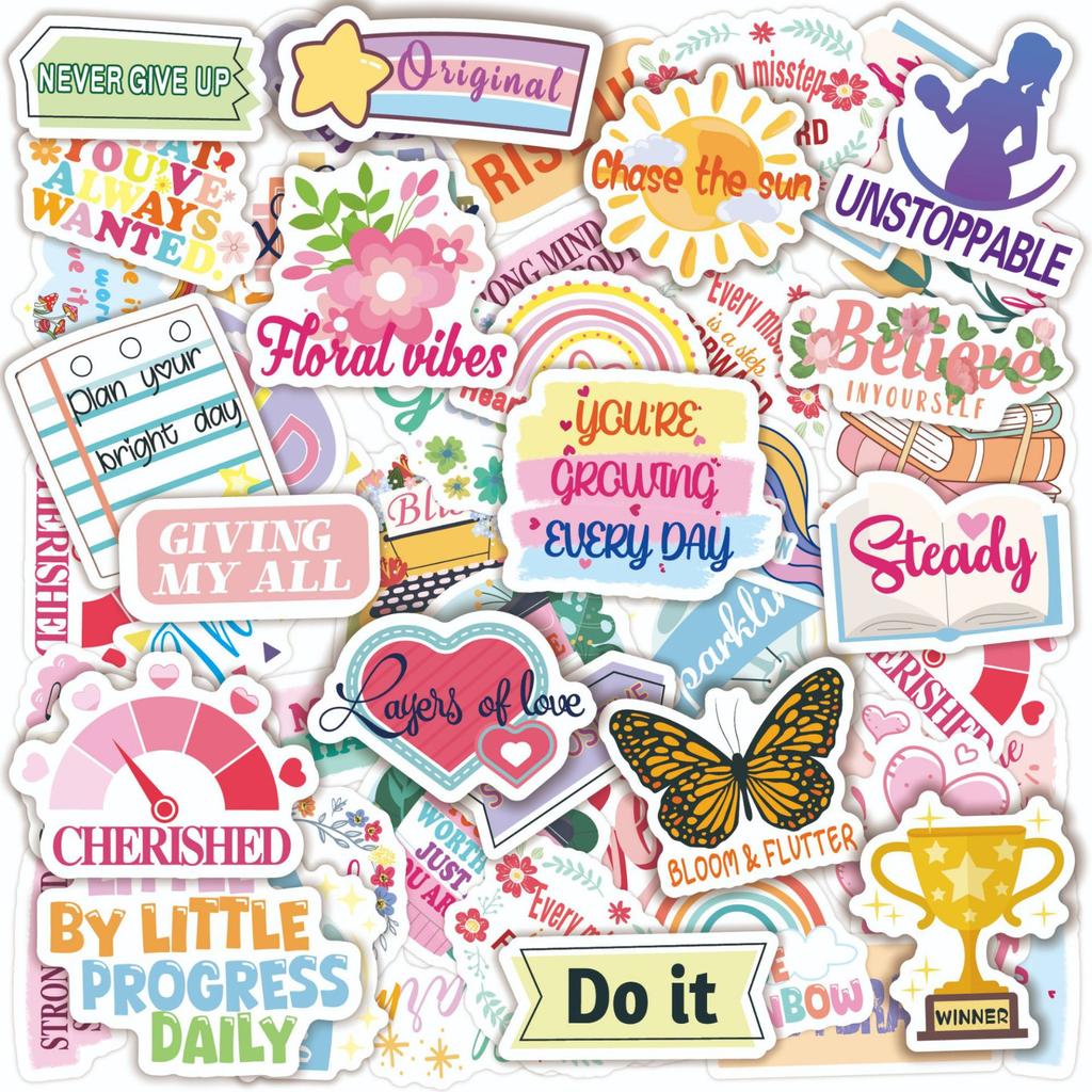 50 DIY Handmade Account Decoration Motivational Text Stickers for Girls