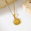 Retro Sun and Moon Stainless Steel Pendant Necklace - High-End, Versatile Jewelry with Unique Design