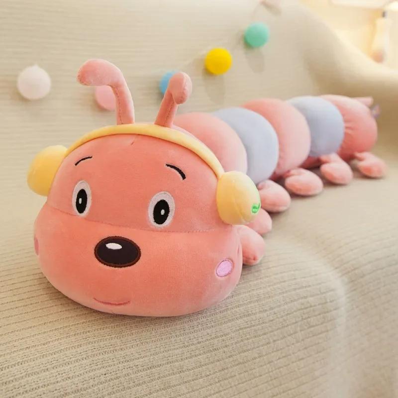 [Nieuw] 40~90Cm Kleurrijk Cartoon Rups Pluche Speelgoed Pop Zacht Comfortabel Insectenkussen Katoenen Worm Insect Model Bank Auto Kussen Cadeau 40cm roze