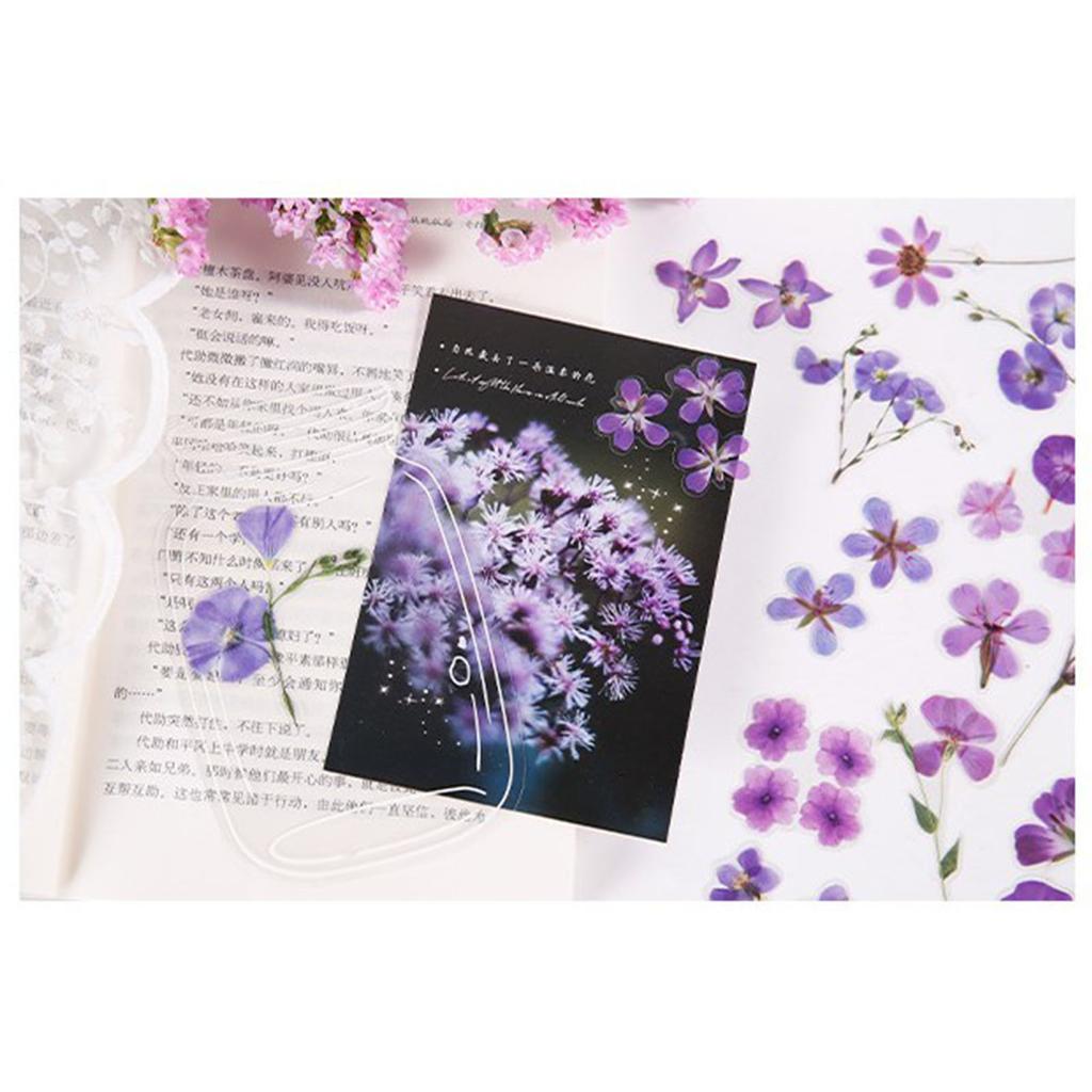 40Pcs Flower Decals Easily Peel Off Durable Waterproof PET Multi Purpose PET Plants Stickers for Scrapbook DIY Craft