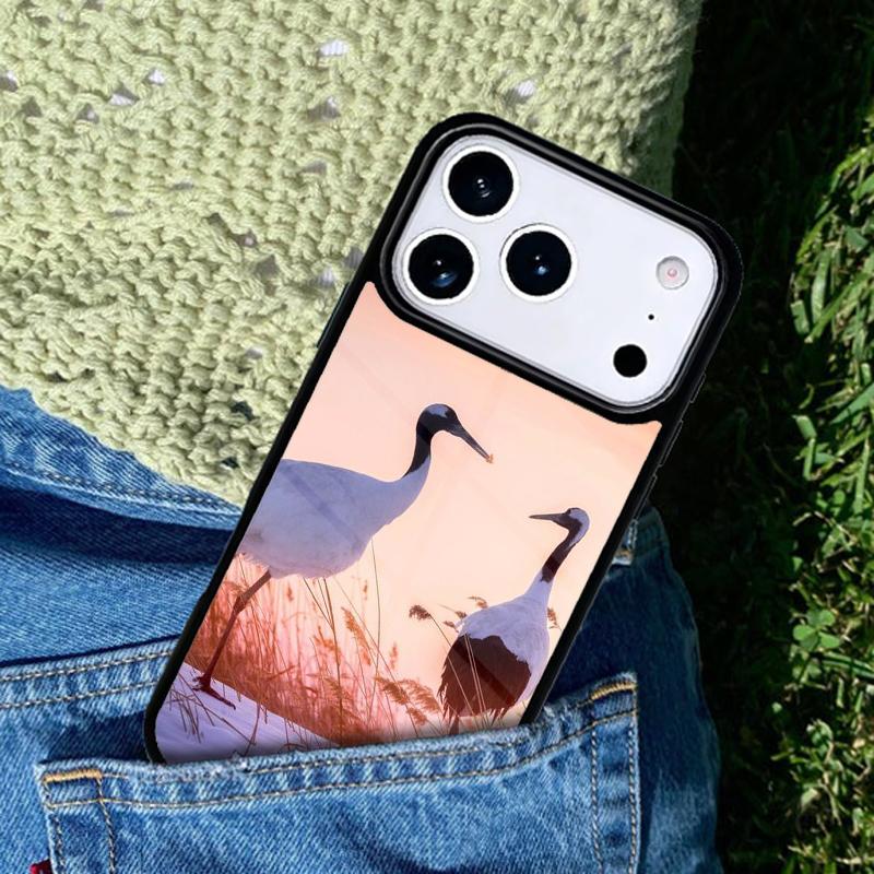 Red-crowned Crane Bird Phone Case For iPhone 17 AIR 16 Pro Max 15 14 Pro 11 12 13 Shockproof Silicone Cover