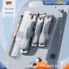 Stainless Steel Nail Clipper Set with Glass File and Rotary Cuticle Pusher